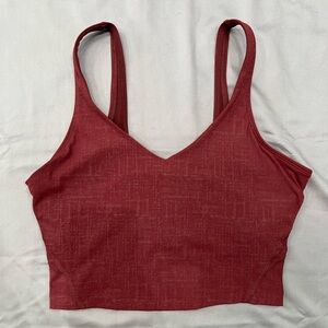 Maroon Cropped Workout Tank Top with Built in Bra (no pads)